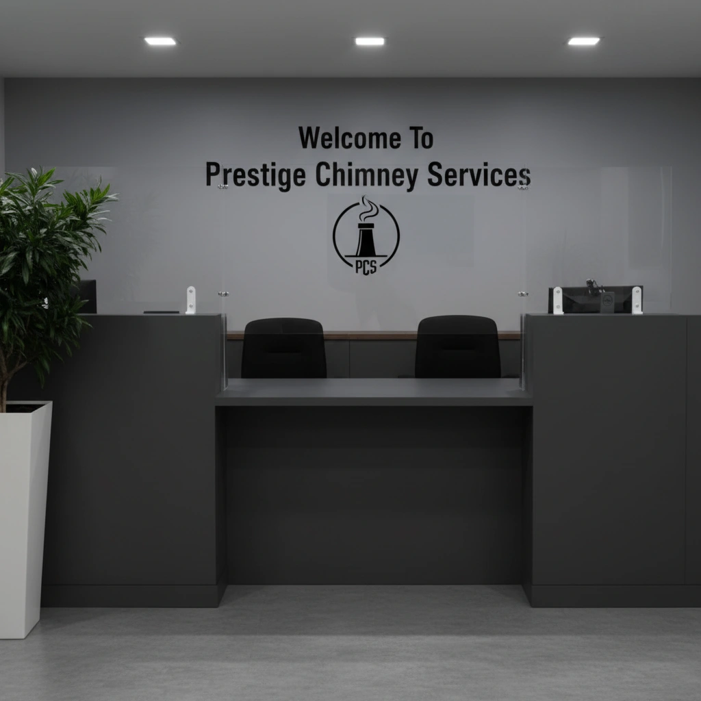 Prestige Chimney Services office reception area at 860 US Route 1 North, Edison, NJ